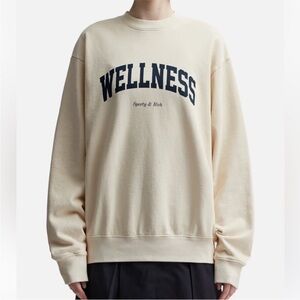 Sporty and Rich Cream Wellness Sweatshirt XS unisex oversized